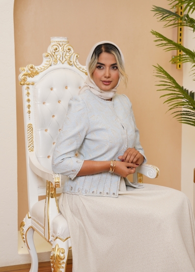 کت سارافون ترک برگ آبی 1