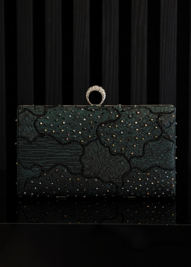 کیف هندسی سبز زمردی تیره 1