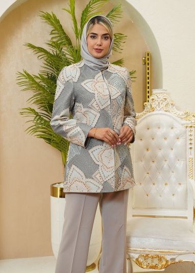 مانتو کهربا نقره ای 1