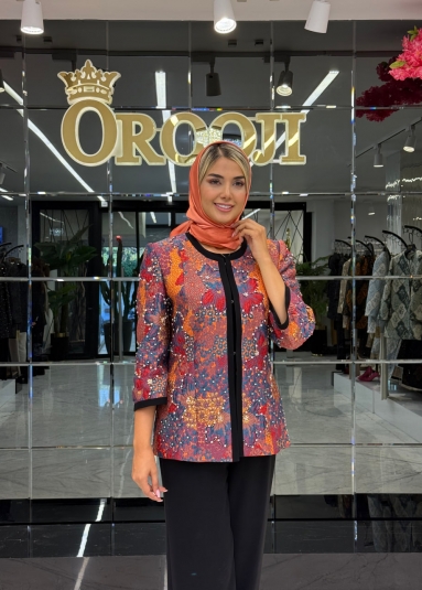 ژاکارد گل سرمه ای 1