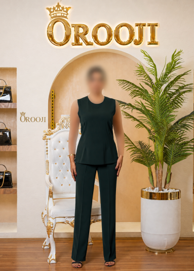 تاپ و شلوار سبز زمردی تیره 1