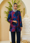 ژاکارد ترمه آبی نفتی 1
